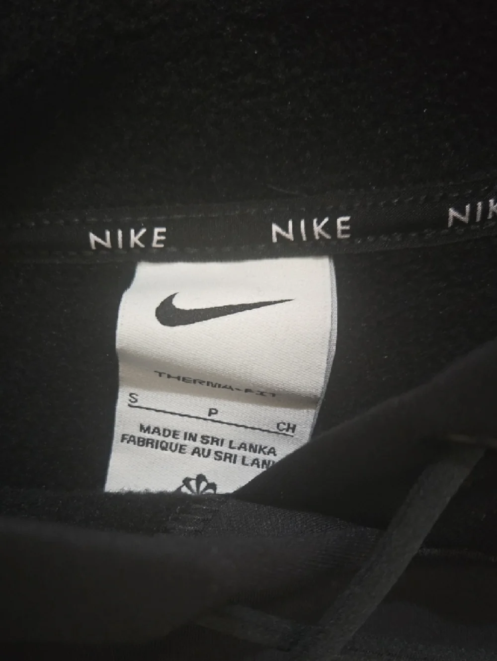 Nike Womens Black Crop Crewneck Hoodie with White Outline Logo